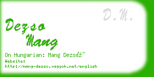 dezso mang business card